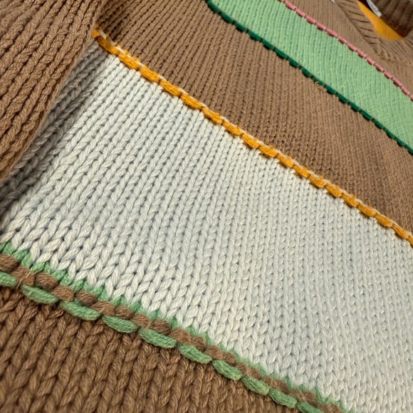 Zara Men’s V-neck color block sweater - Picture 4 of 11